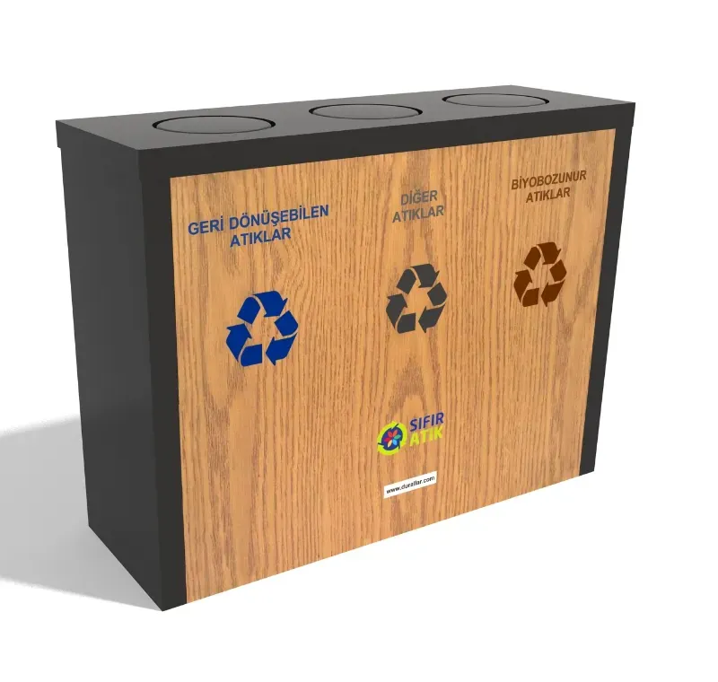 3 lü Geri Dönüşüm Kutusu -GDK-3086