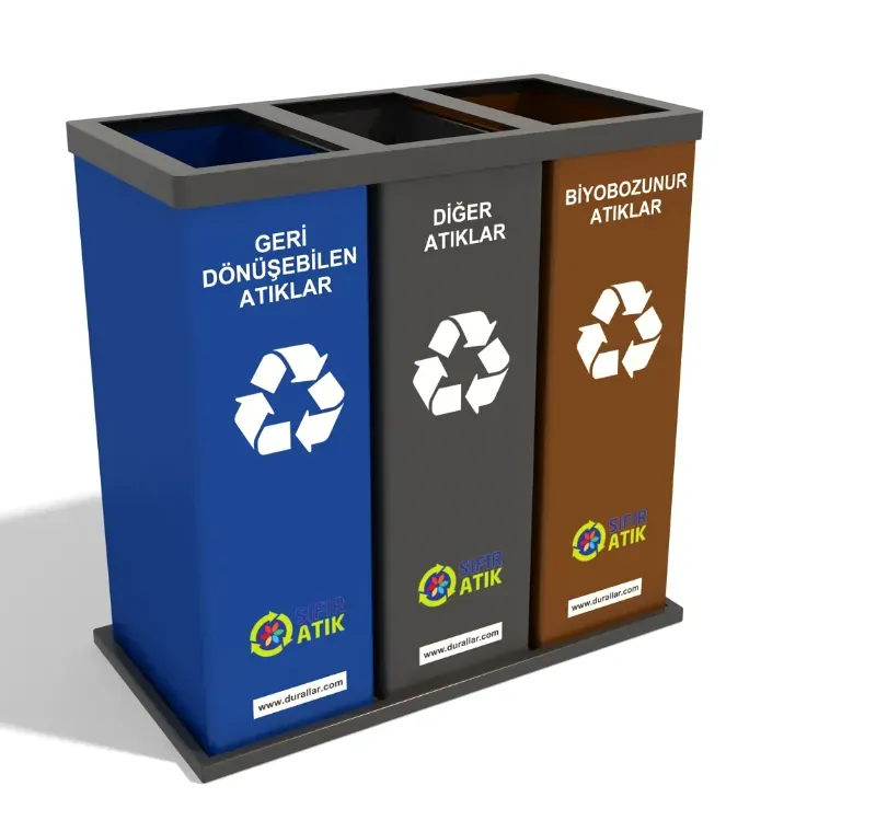 3 lü Sıfır Atık Geri Dönüşüm Kutusu -GDK-3075