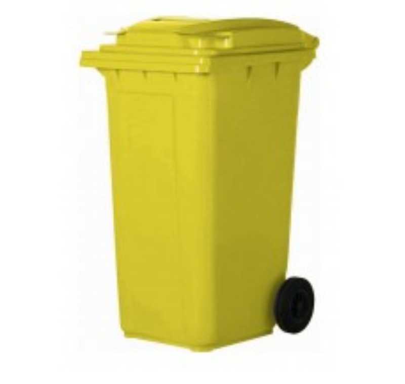360 lt Sarı Plastik Çöp Konteyneri -