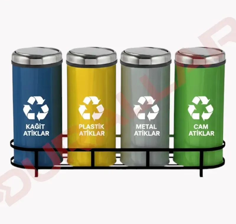 4 lü Döner Kapaklı Sıfır Atık Kovası -GDK-4011