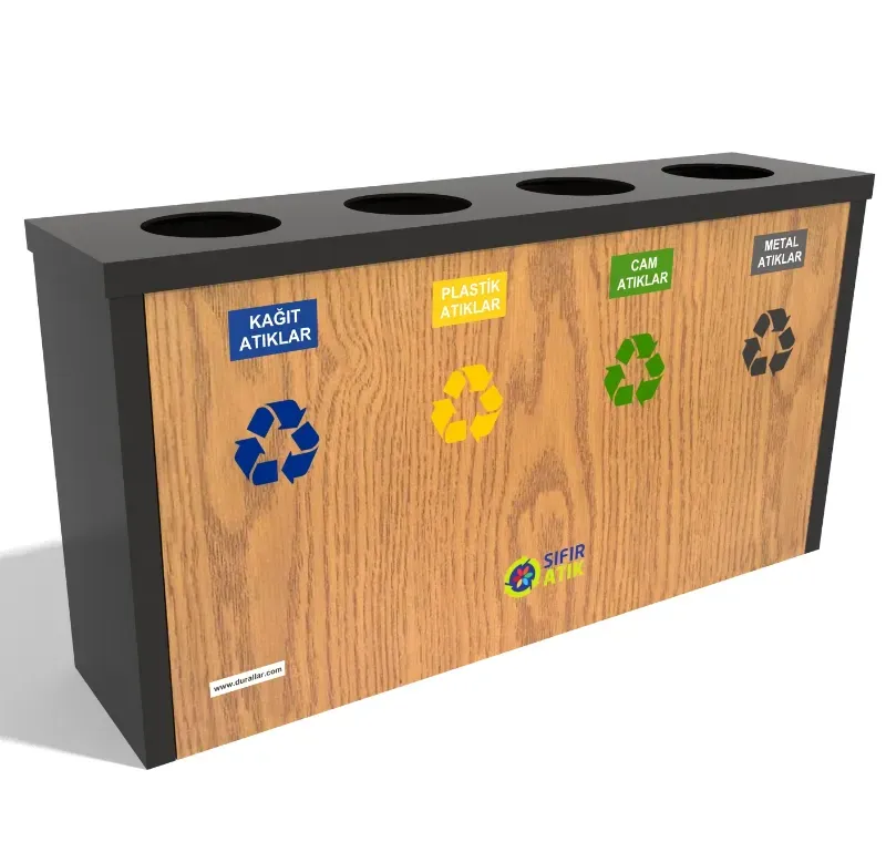 4 Lü Geri Dönüşüm Çöp Kutusu -GDK-4088