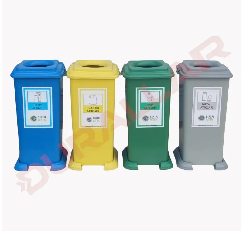 4 lü Plastik 70 Litre Sıfır Atık Kutusu Seti -GDK-7017