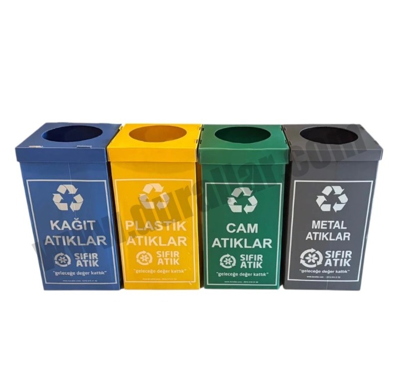 4 lü PP Sıfır Atık Kutusu -PP Atık Kutusu