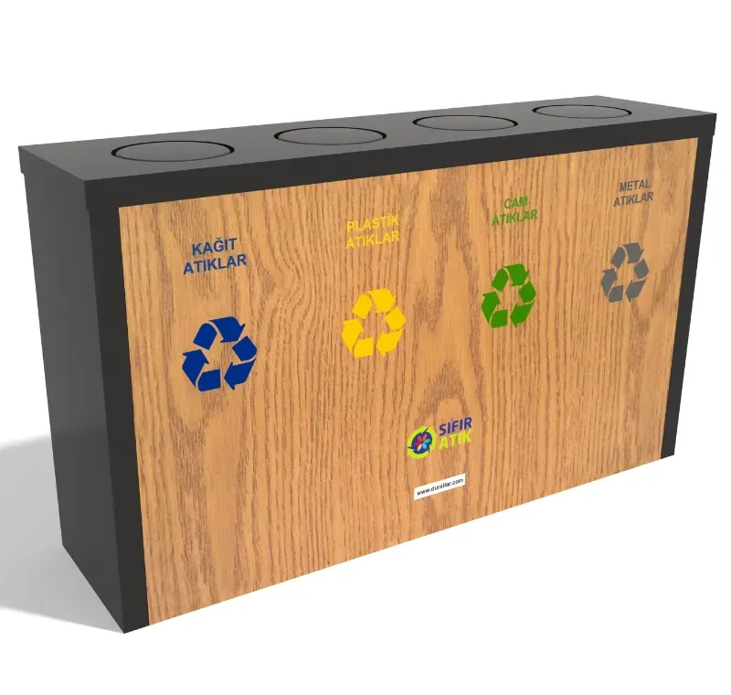 4 Lü Sıfır Atık Çöp Kutusu -GDK-4086