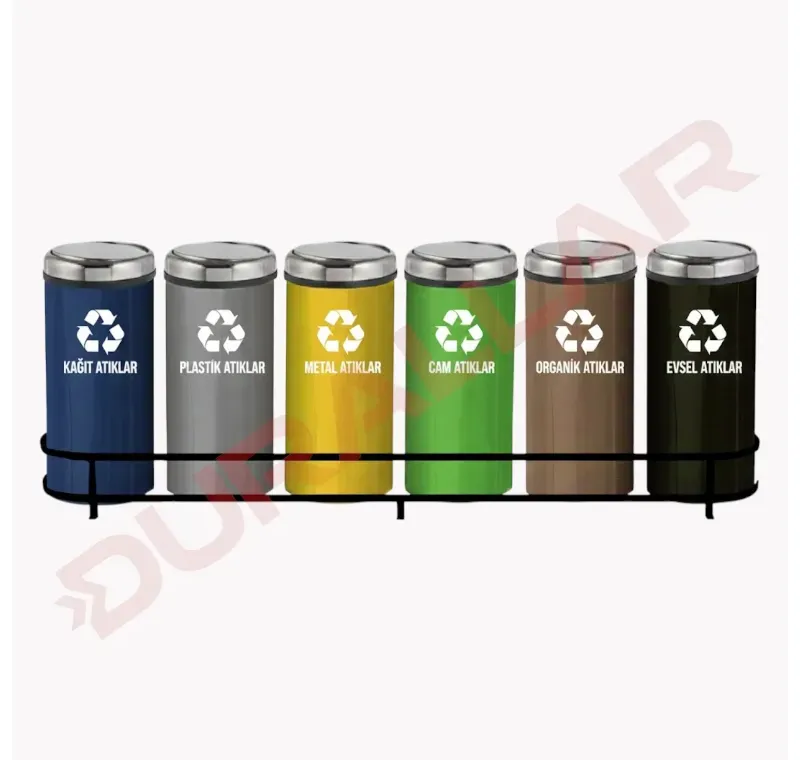 6 lı Döner Kapaklı Sıfır Atık Kovası -GDK-6011