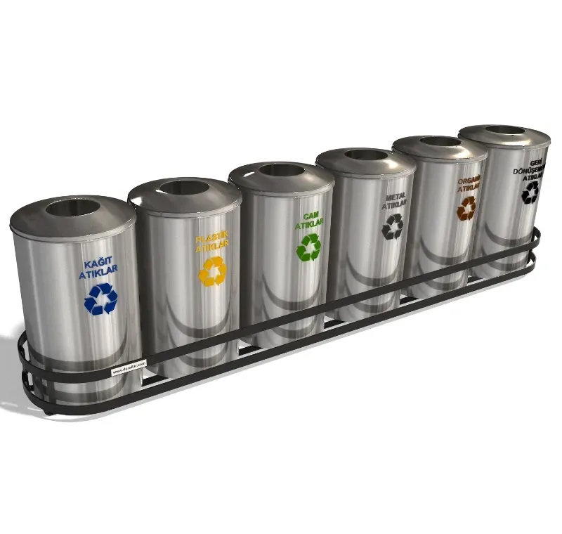 6 lı Geri Dönüşüm Çöp Kutusu -GDK-6020