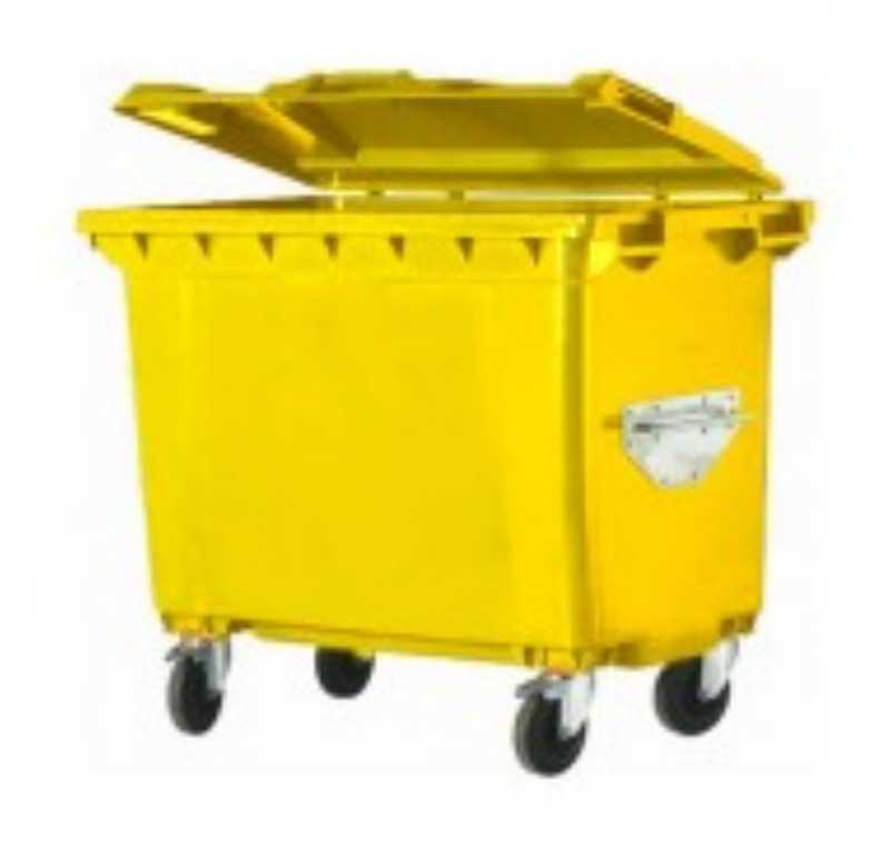 660 lt Sarı Plastik Çöp Konteyneri -