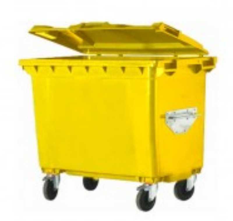 770 lt Sarı Plastik Çöp Konteyneri -